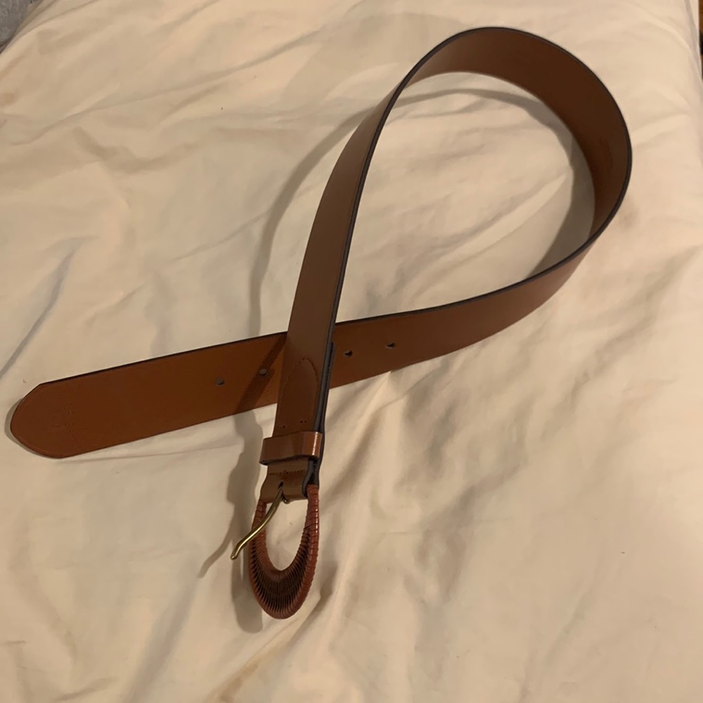 Chaps, S, faux leather brown belt